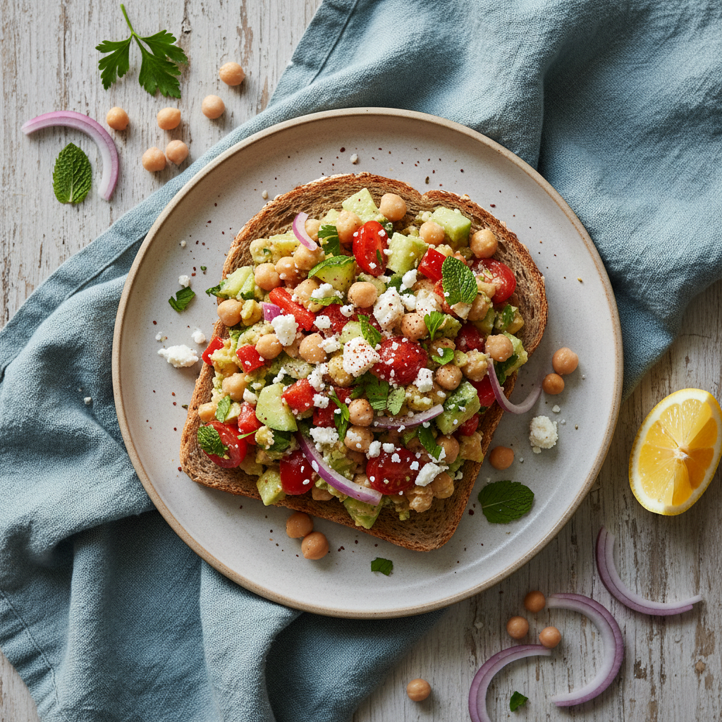 Zesty Mediterranean Chickpea Salad Sandwich