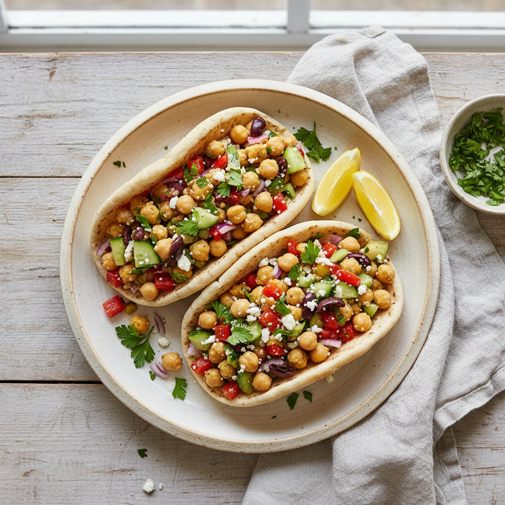 Zesty Mediterranean Chickpea Salad Sandwiches