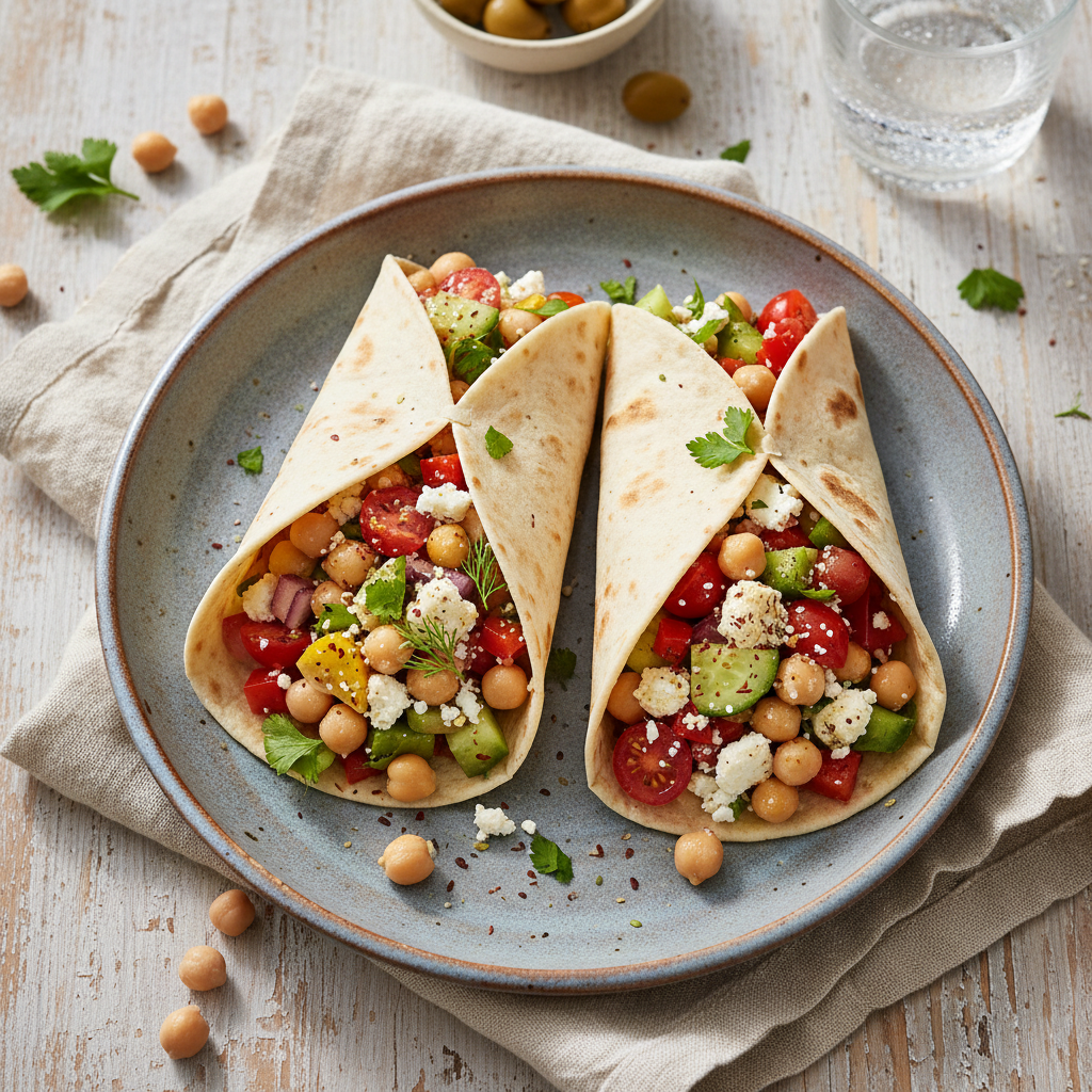 Zesty Mediterranean Chickpea Wraps