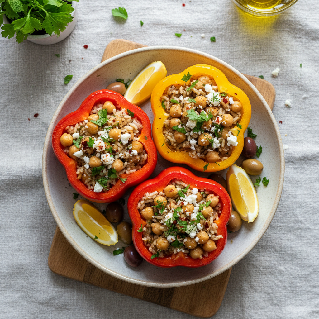 Zesty Mediterranean Stuffed Bell Peppers