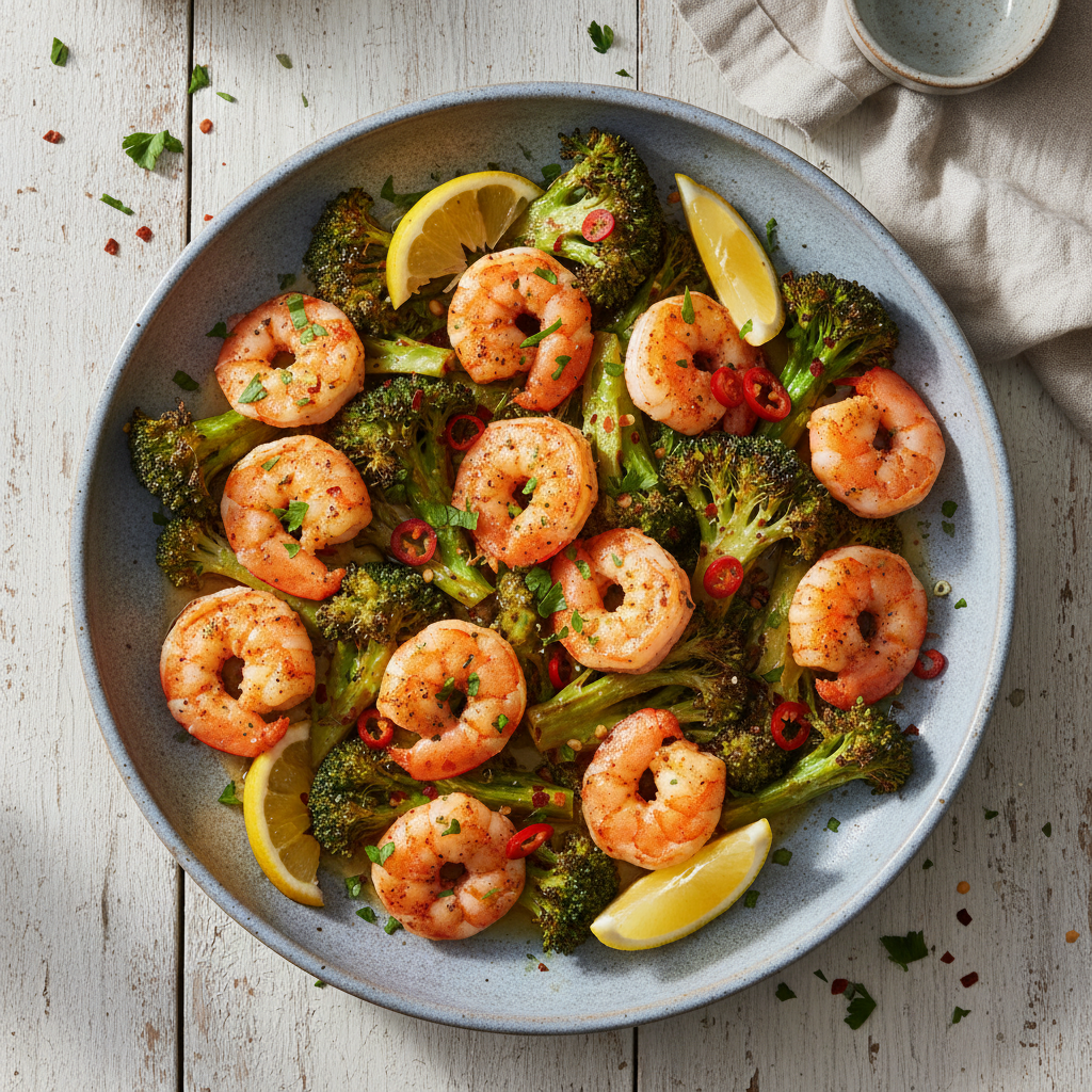 Zesty Sheet Pan Shrimp and Broccoli