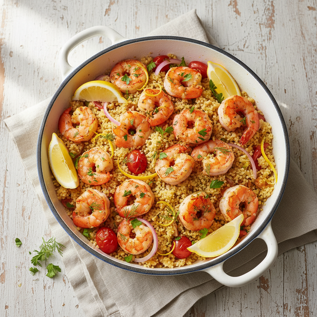 Zesty Shrimp & Couscous Skillet