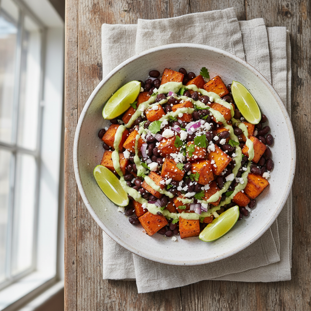 Zesty Sweet Potato & Black Bean Bowls